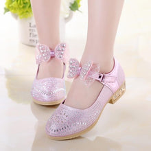 Load image into Gallery viewer, HaoChengJiaDe Children Shoes Autumn Girls Princess Leather Shoes Bow Rhinestones Kids Dress Wedding Shoes Girls Casual Sneakers