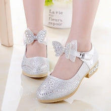 Load image into Gallery viewer, HaoChengJiaDe Children Shoes Autumn Girls Princess Leather Shoes Bow Rhinestones Kids Dress Wedding Shoes Girls Casual Sneakers