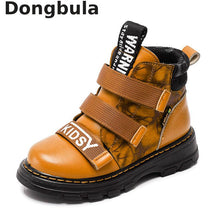 Load image into Gallery viewer, Winter Boy Boots Children Shoes New Boy Genuine Leather Fashion Martin Boots Student Sneakers Plus Velvet Warm Kids Snow Boots