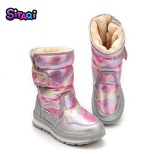Load image into Gallery viewer, Girls shoes Pink Boots 2019 new style Kids snow boot winter warm fur antiskid outsole plus size 27 to 41 boots free shipping hot
