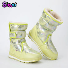 Load image into Gallery viewer, Girls shoes Pink Boots 2019 new style Kids snow boot winter warm fur antiskid outsole plus size 27 to 41 boots free shipping hot