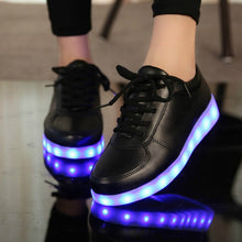 Load image into Gallery viewer, Size 27-46 Adult Unisex Womens&amp;Mens 7 Colors Kid Luminous Sneakers Glowing USB Charge Boys LED Shoes Girls Footwear LED Slippers